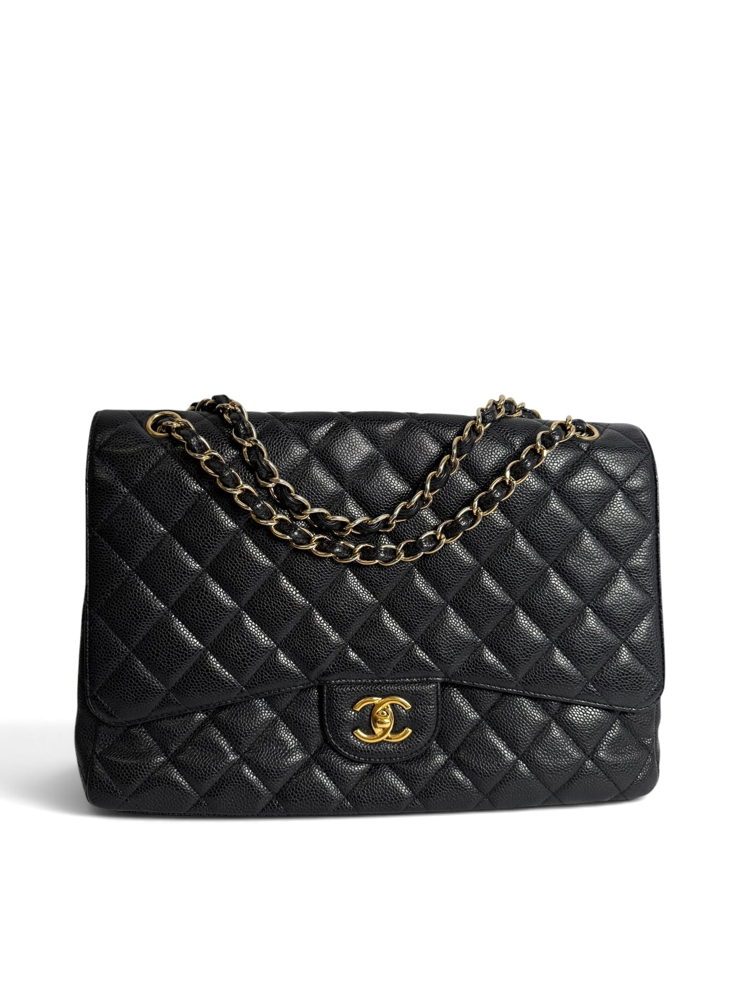Chanel Black Caviar Maxi Single Flap GHW