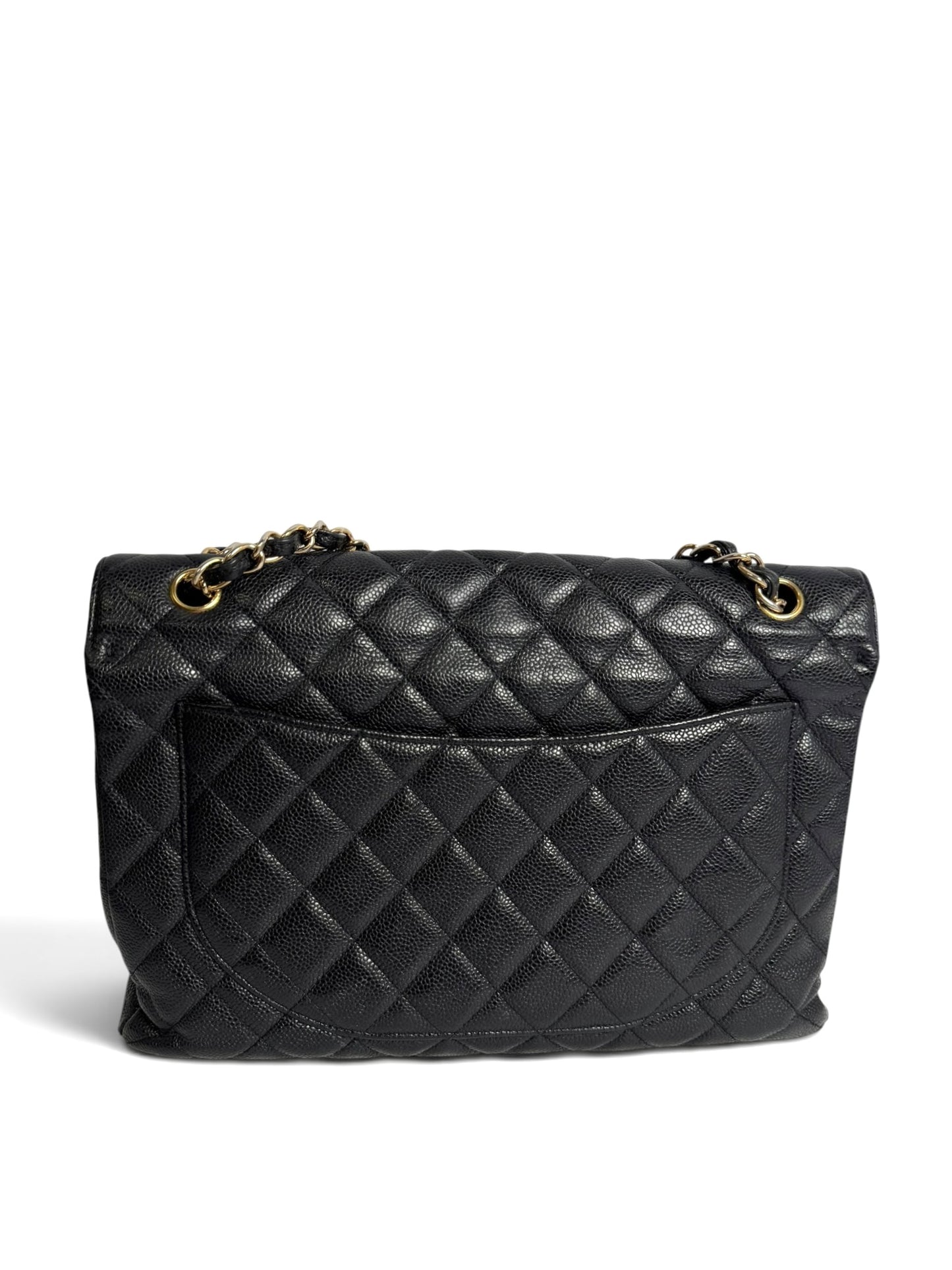 Chanel Black Caviar Maxi Single Flap GHW