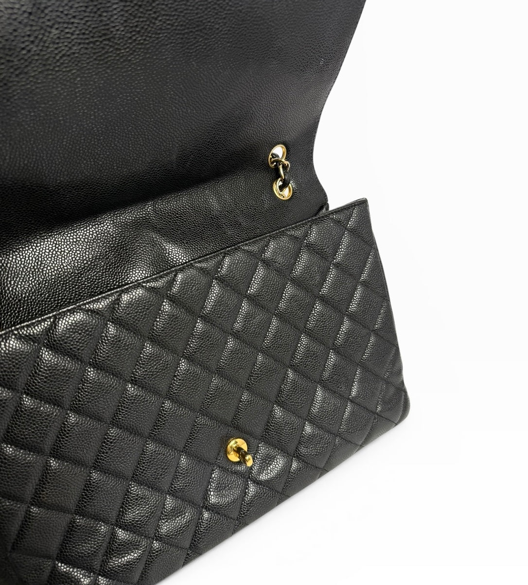 Chanel Black Caviar Maxi Single Flap GHW