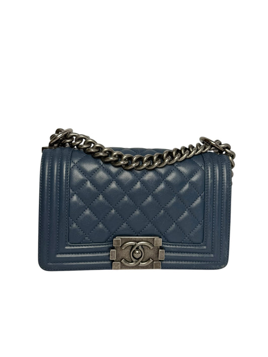 Chanel Quilted Le Boy Mini Blue RHW