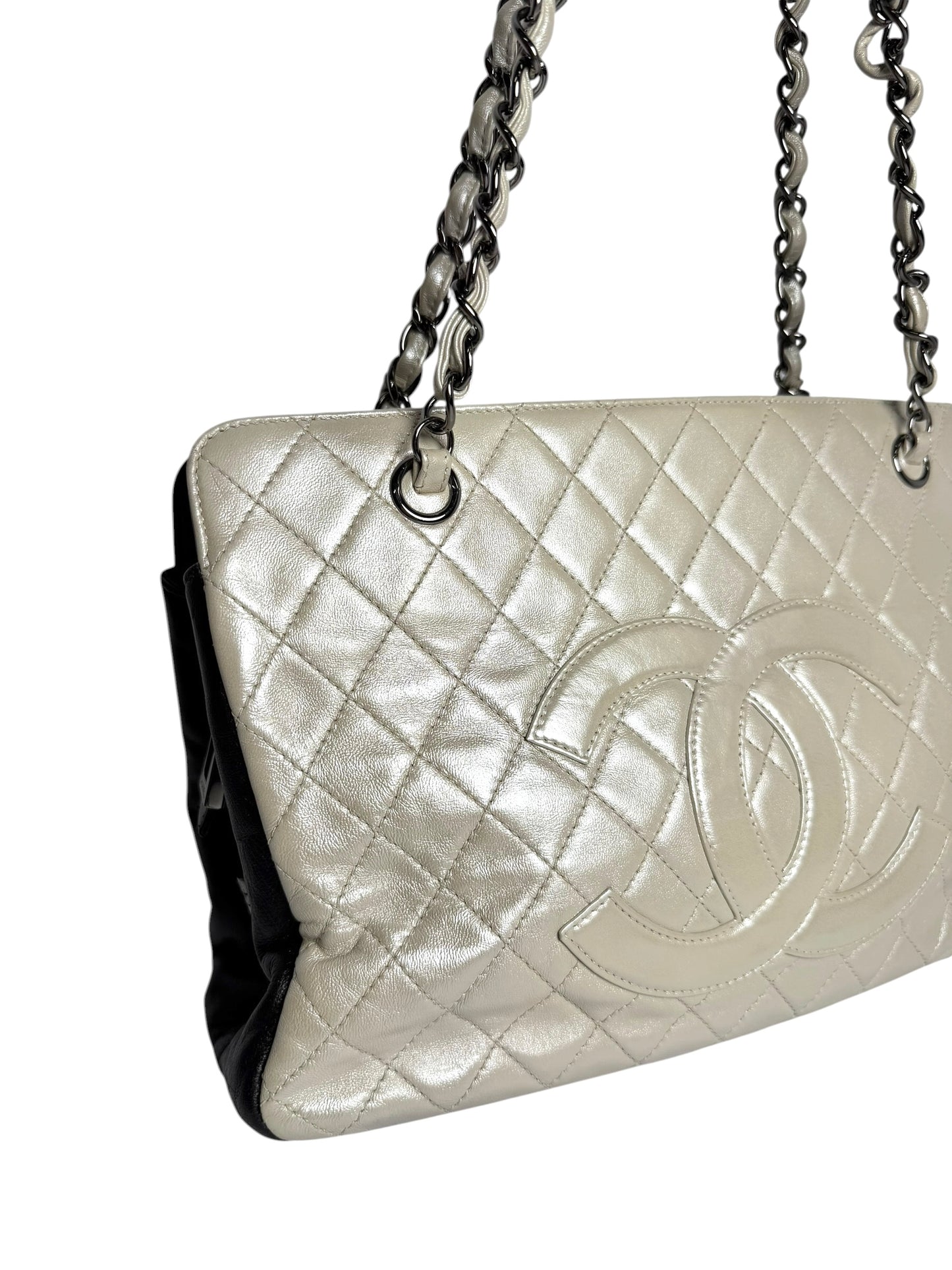 Chanel Iridescent Tote With Black SHW