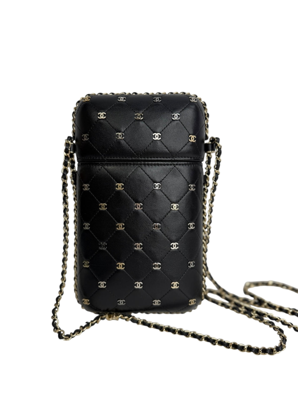 Chanel Black CC Studded Crossbody Phone Holder T8738