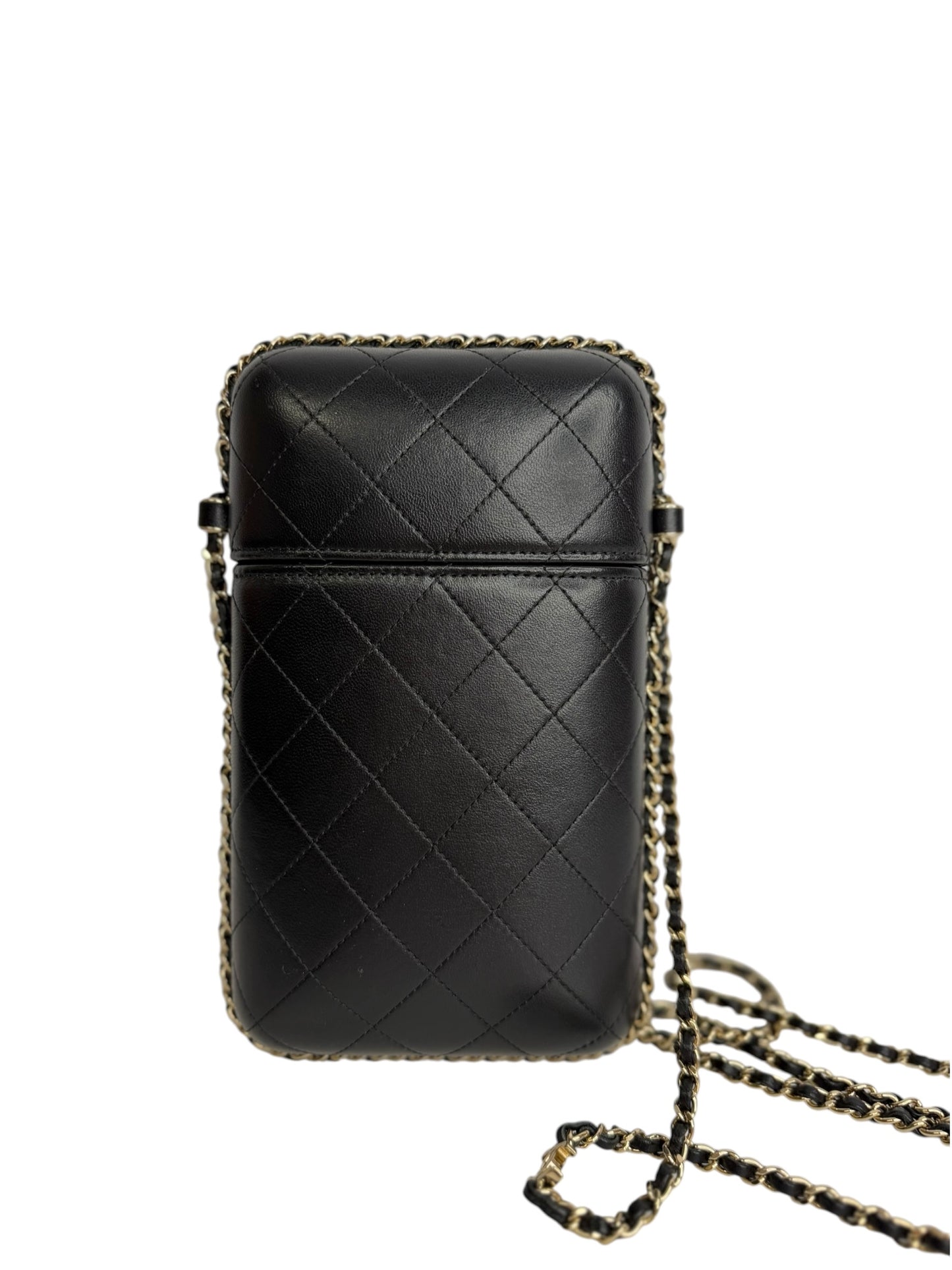 Chanel Black CC Studded Crossbody Phone Holder T8738