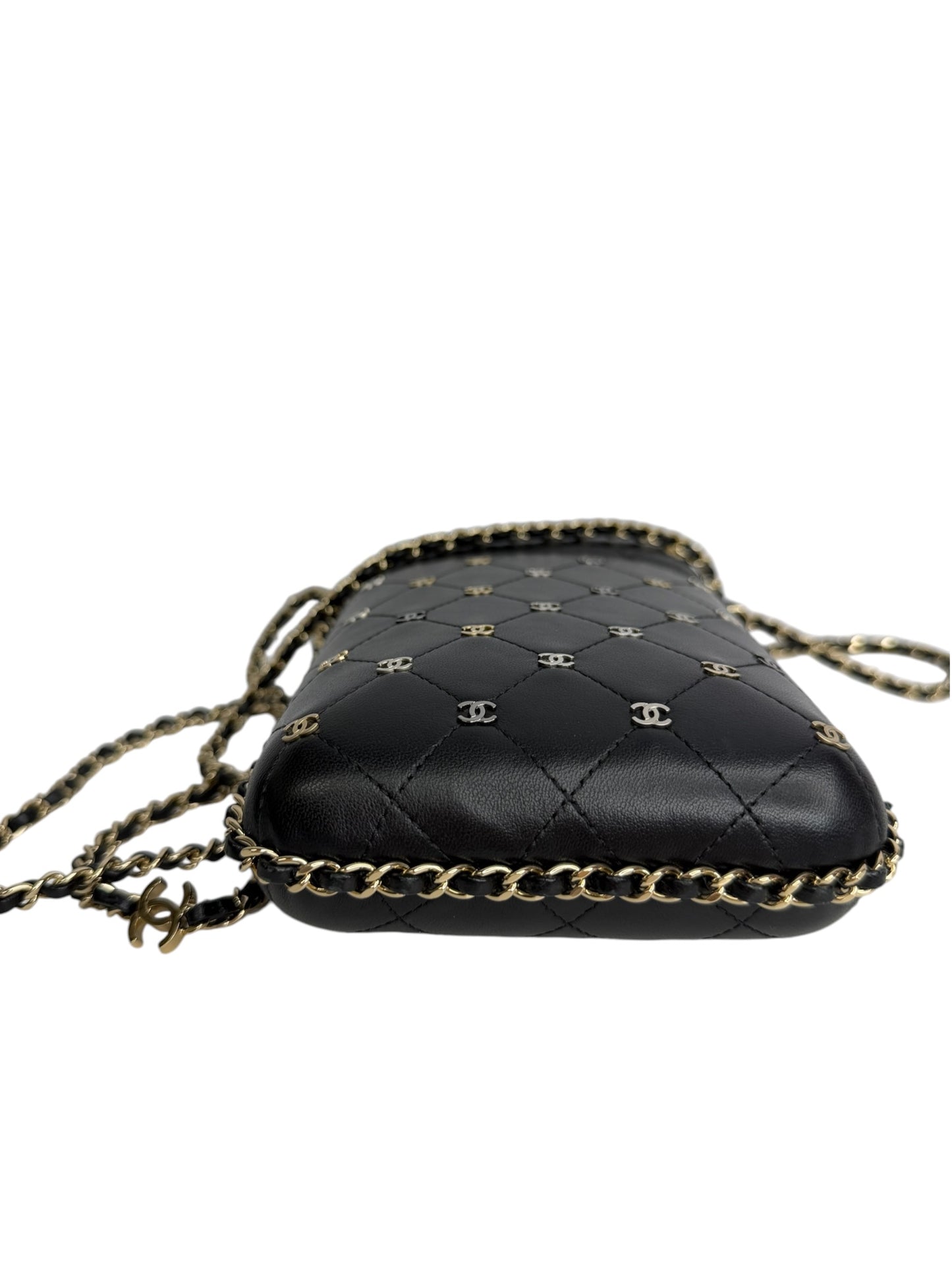 Chanel Black CC Studded Crossbody Phone Holder T8738