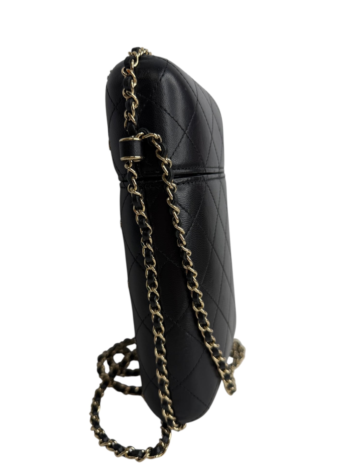 Chanel Black CC Studded Crossbody Phone Holder T8738