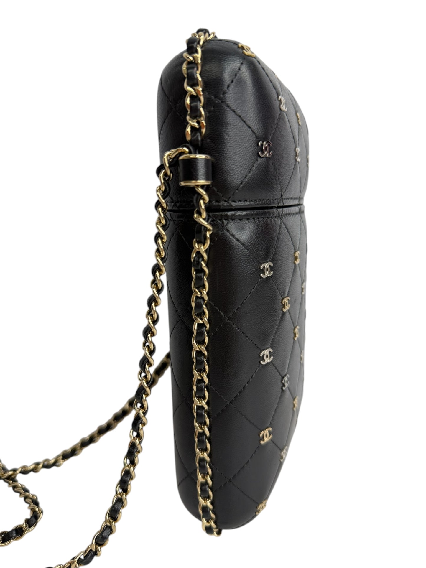 Chanel Black CC Studded Crossbody Phone Holder T8738