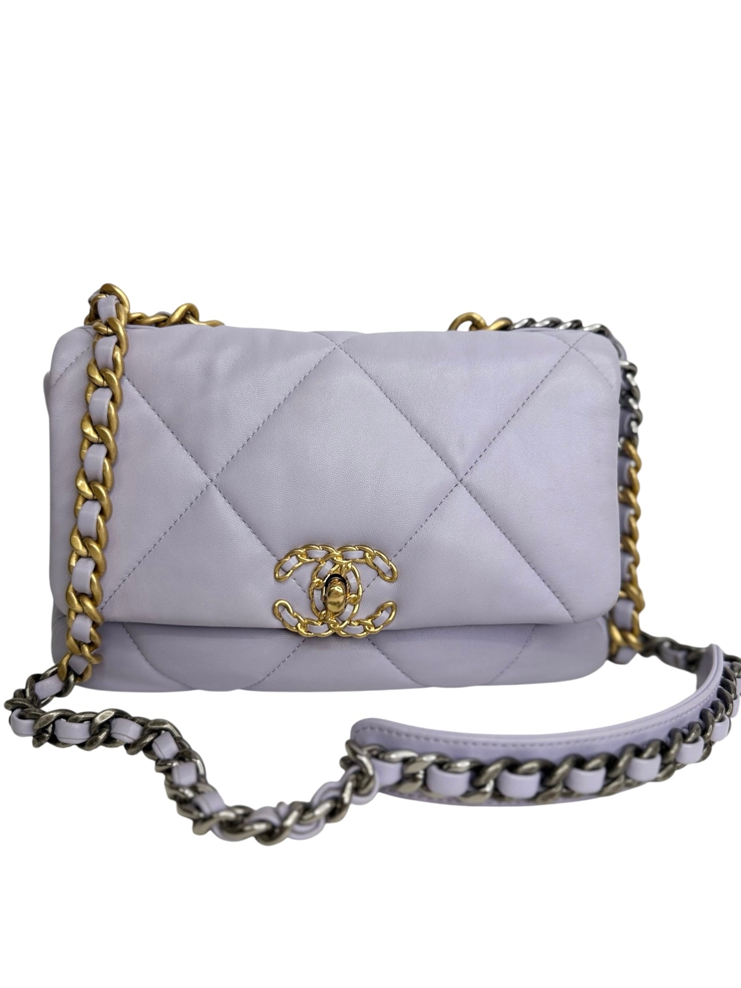 Chanel Lavender Lambskin Medium 19 Flap T8806