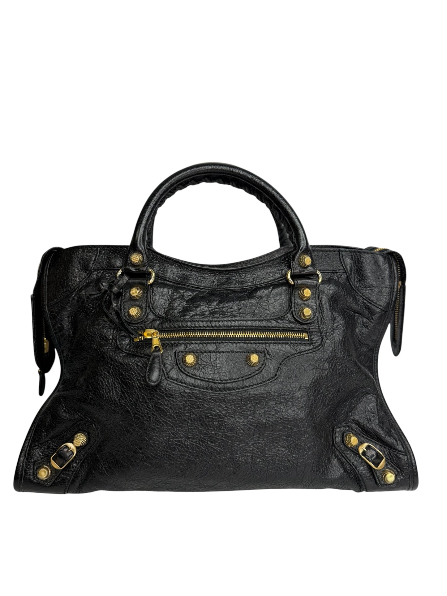 Balenciaga Black Medium City Bag GHW T8822