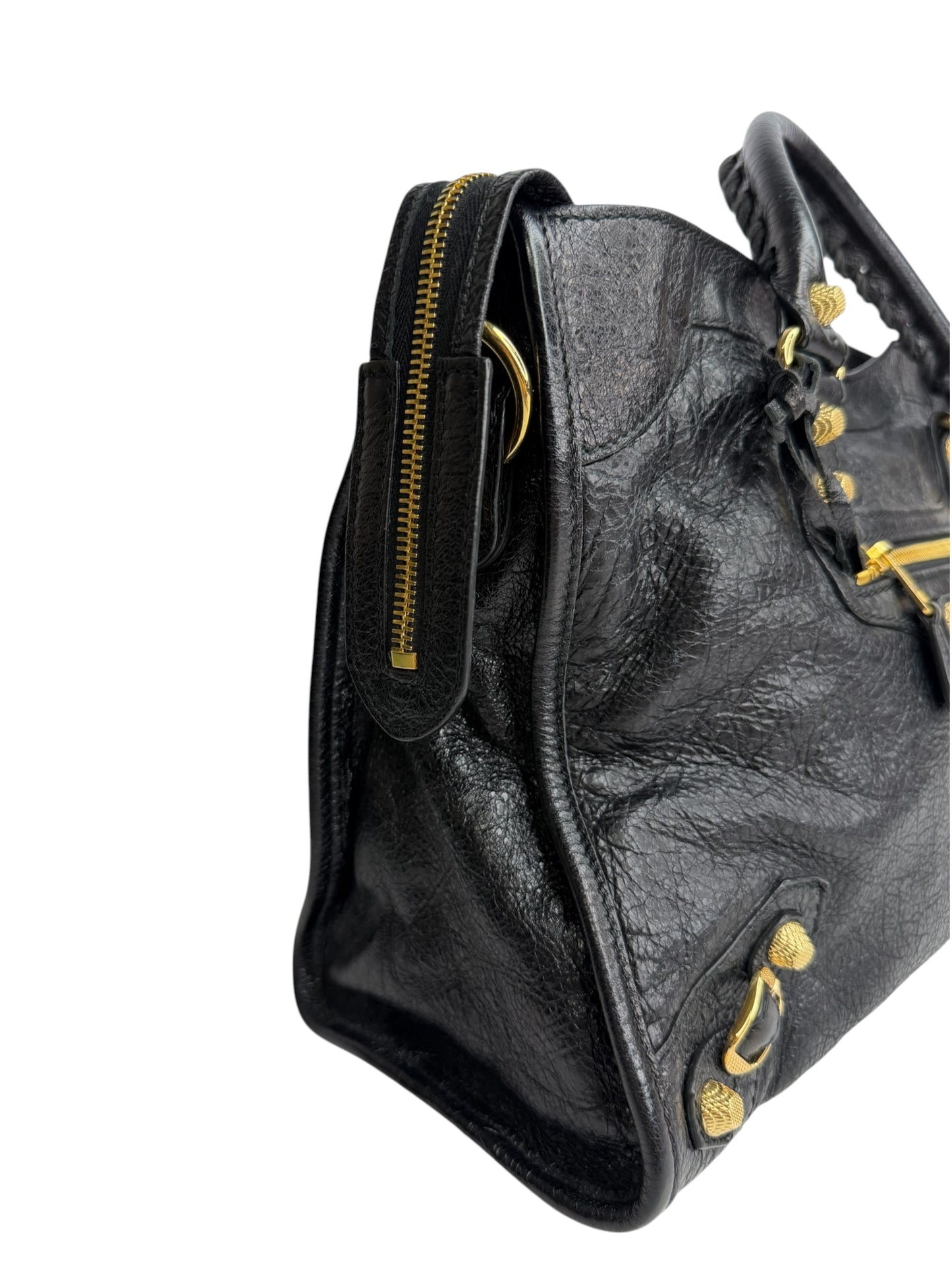 Balenciaga Black Medium City Bag GHW T8822