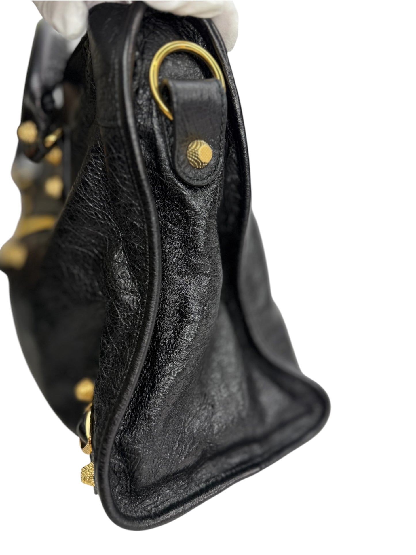 Balenciaga Black Medium City Bag GHW T8822