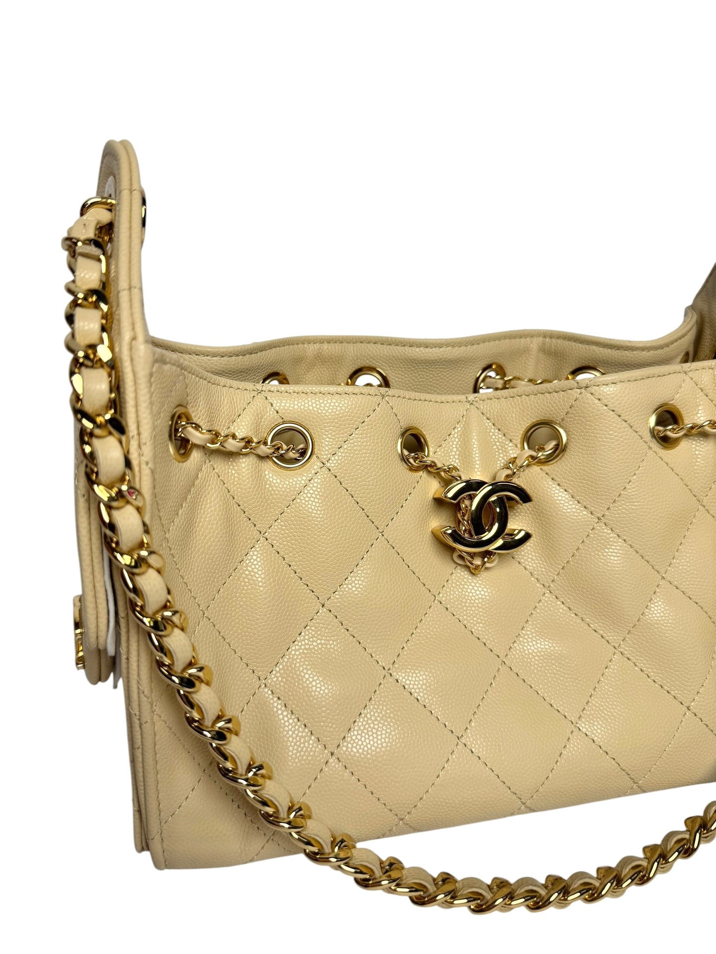 Chanel Beige Caviar Mini 25