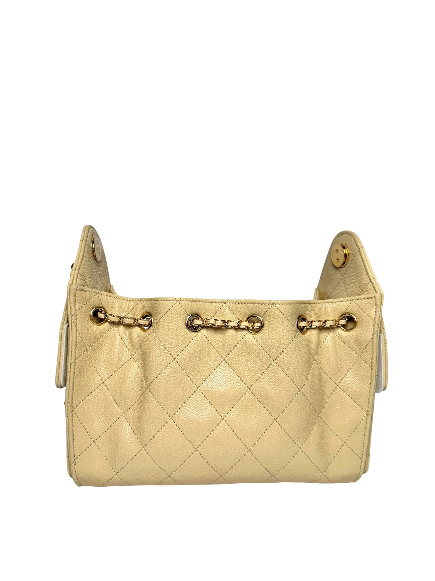 Chanel Beige Caviar Mini 25
