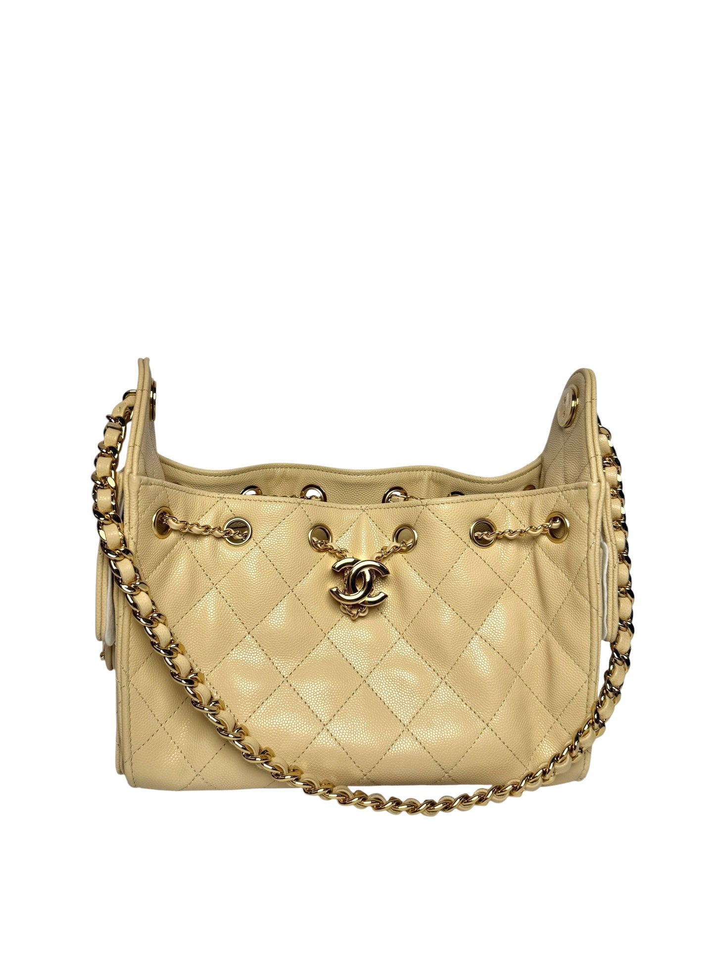 Chanel Beige Caviar Mini 25