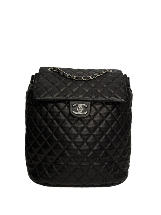 Chanel Black Quilted Urban Spirit Backpack Large SHW T8933