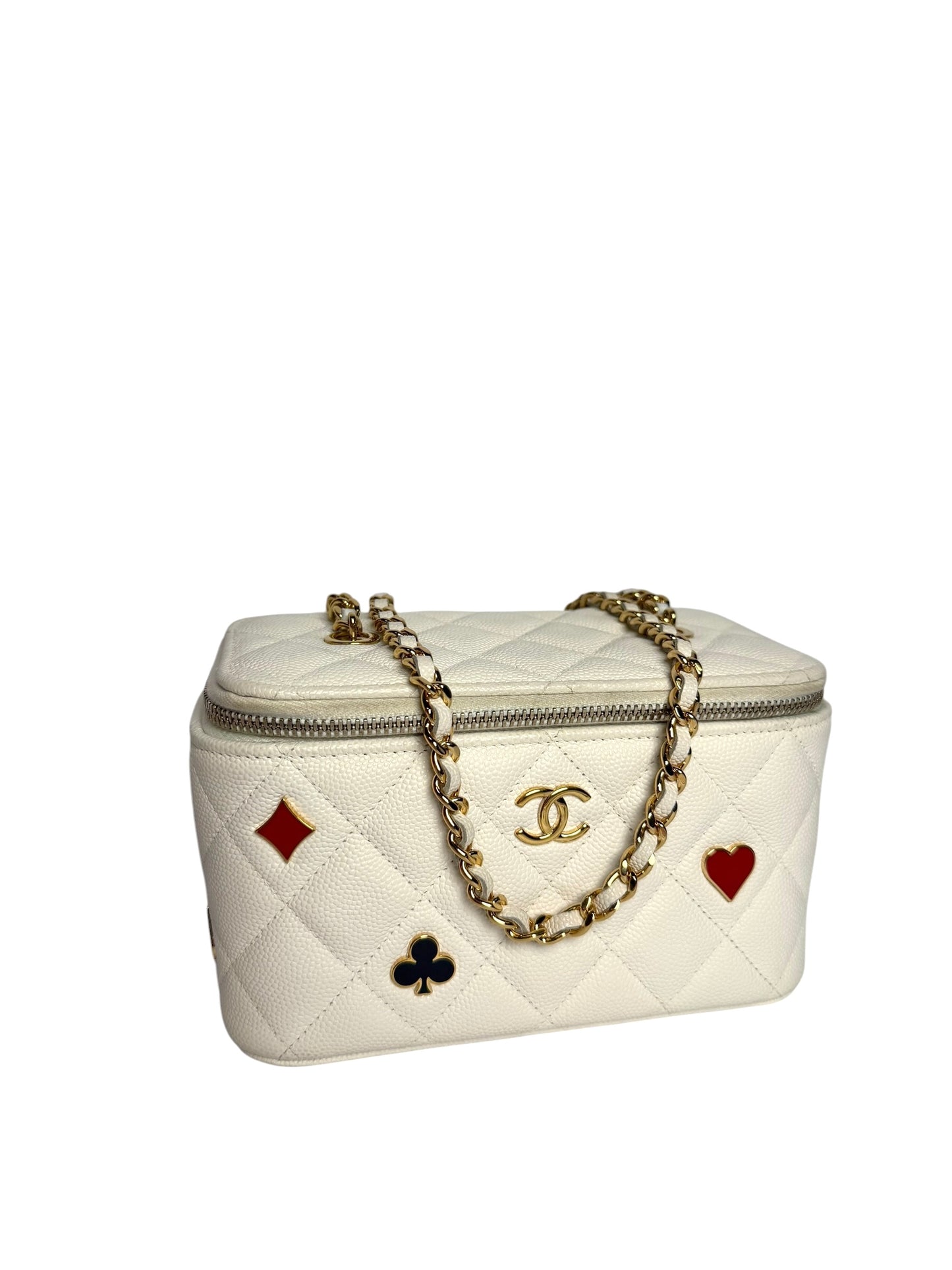 Chanel Coco Casino White Caviar Vanity Small
