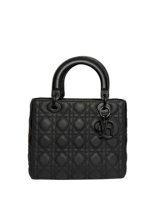 Dior Lady Dior Ultra Matte Black Calf Medium
