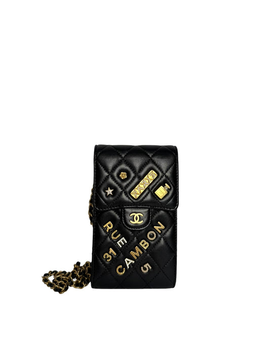 Chanel Lucky Charms Flap Phone Holder With Chain