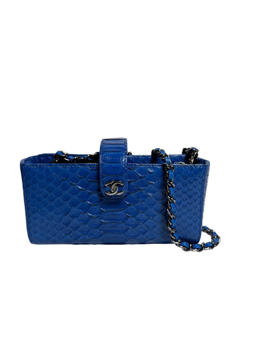 Chanel Blue Python Mini Crossbody