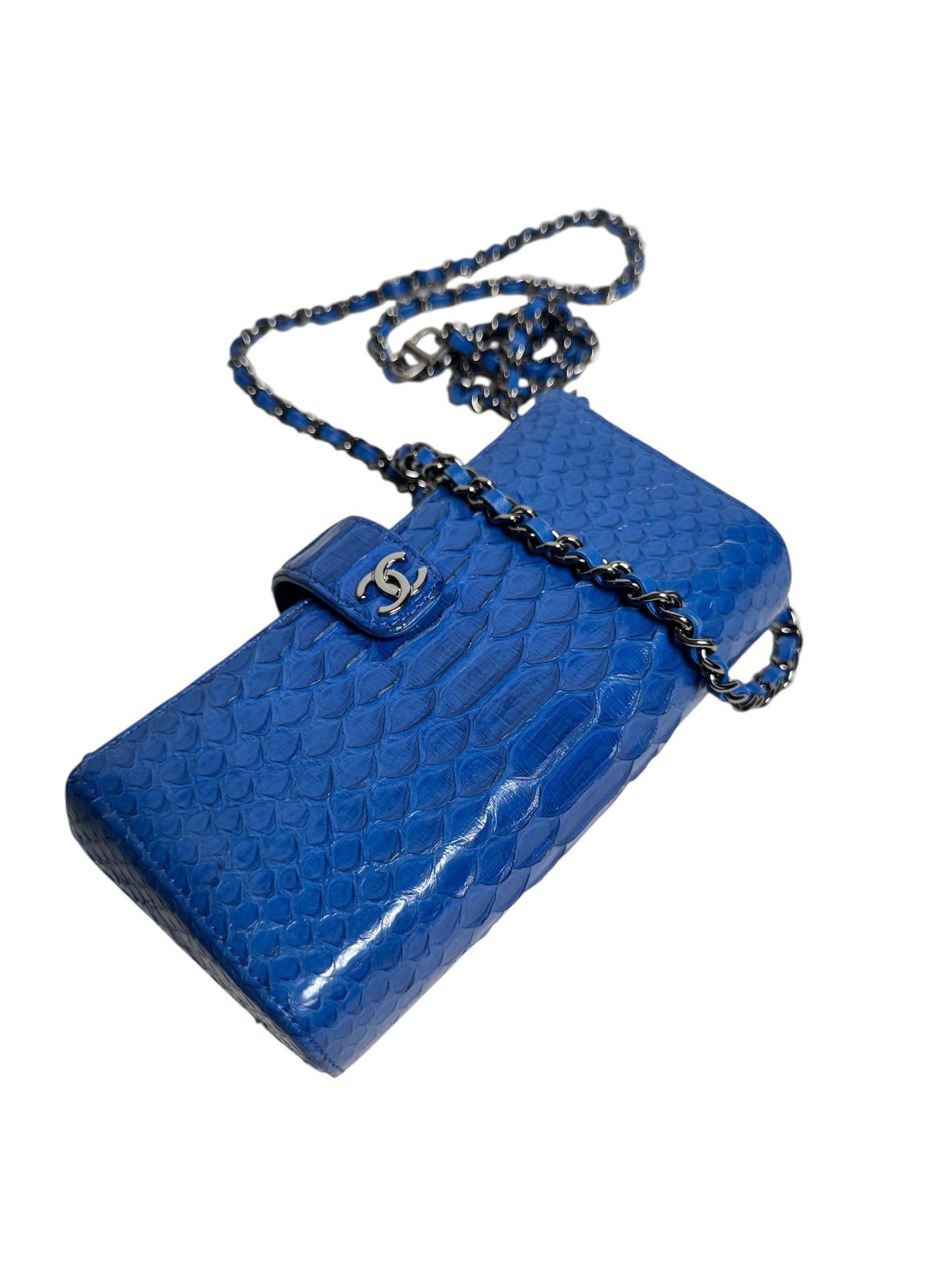 Chanel Blue Python Mini Crossbody
