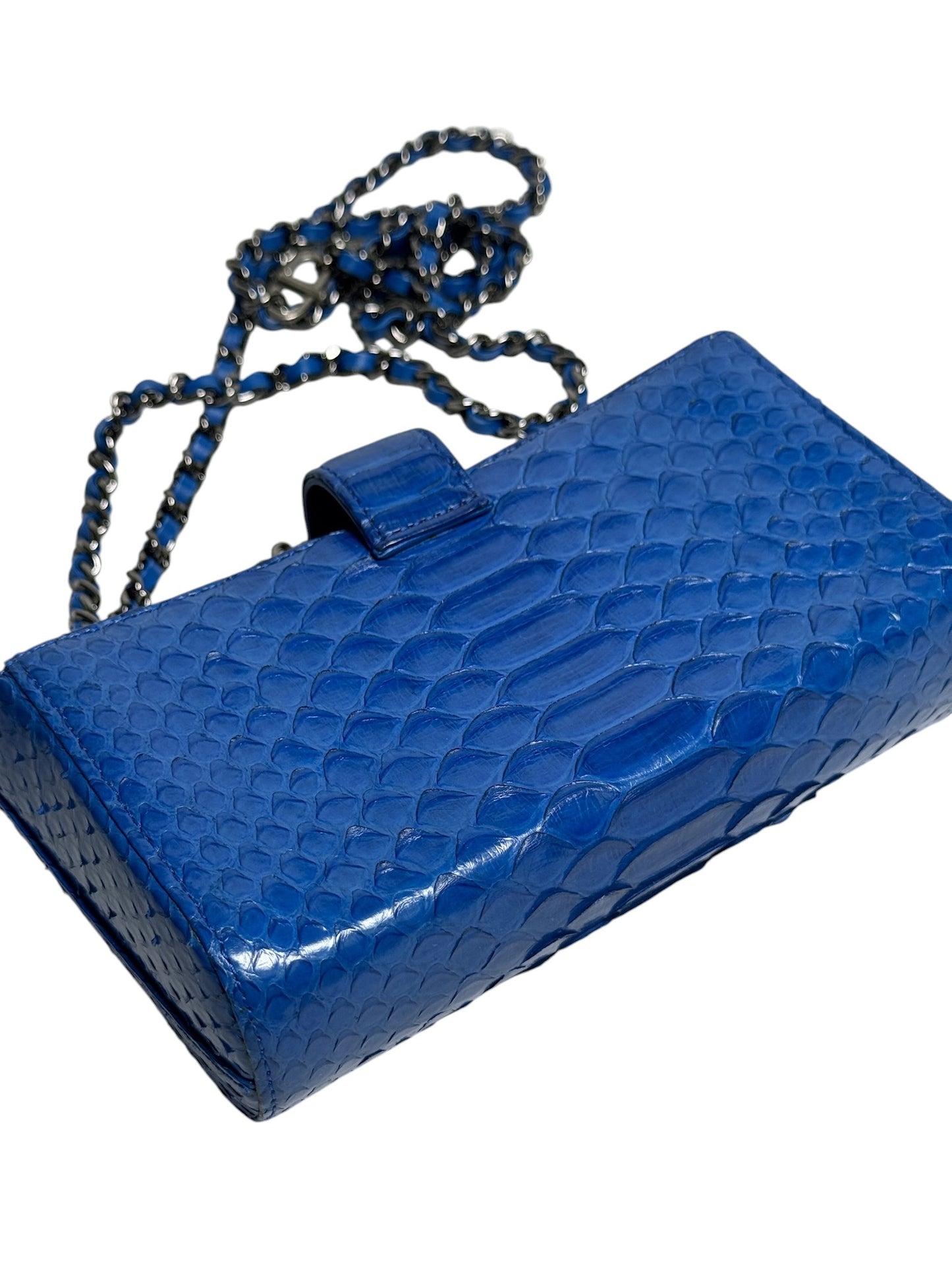 Chanel Blue Python Mini Crossbody