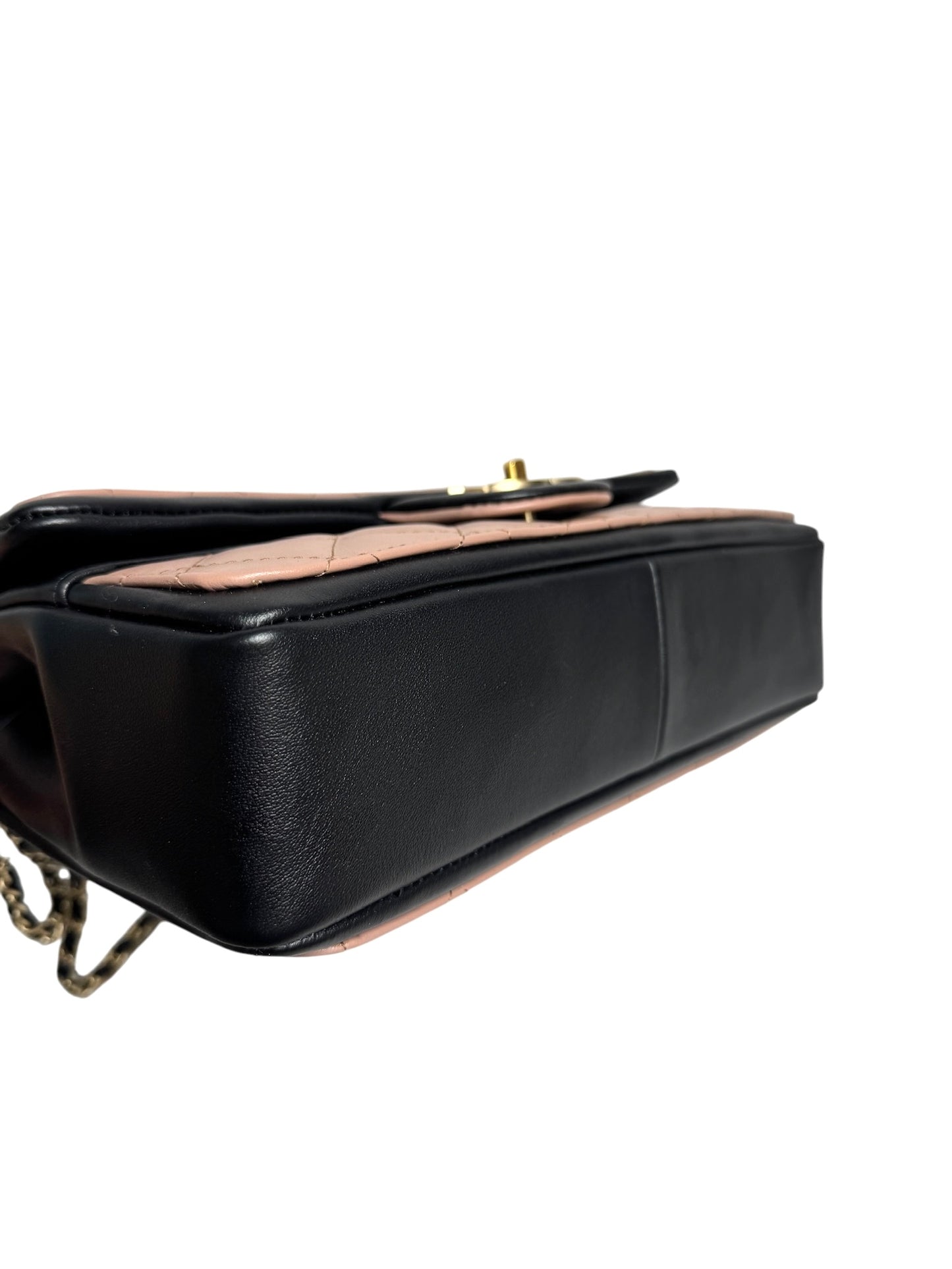 Chanel Flap Bag Nude Pink With Black Trim