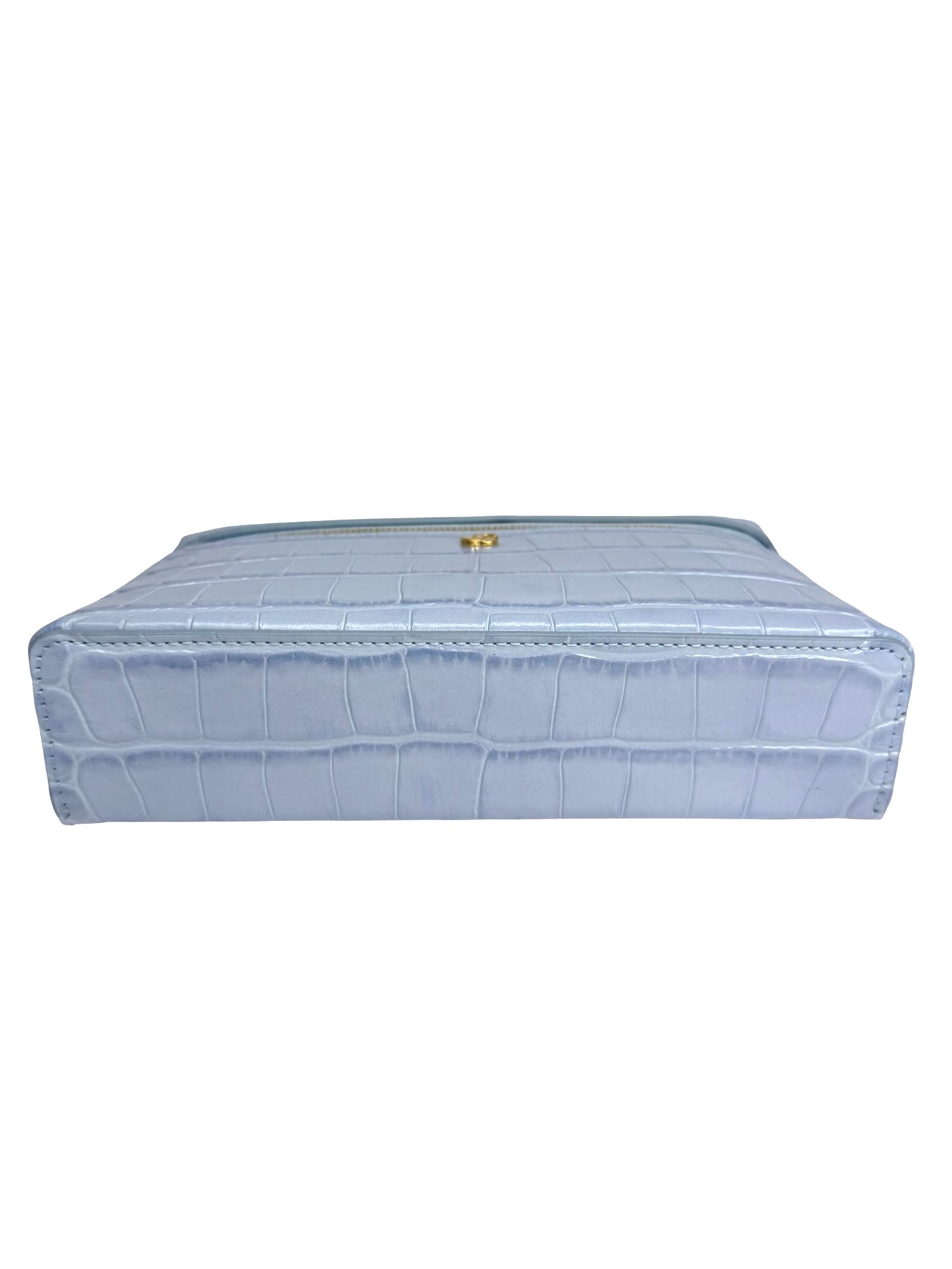 Chanel Light Blue Crocodile Embossed Slim Vanity T8835