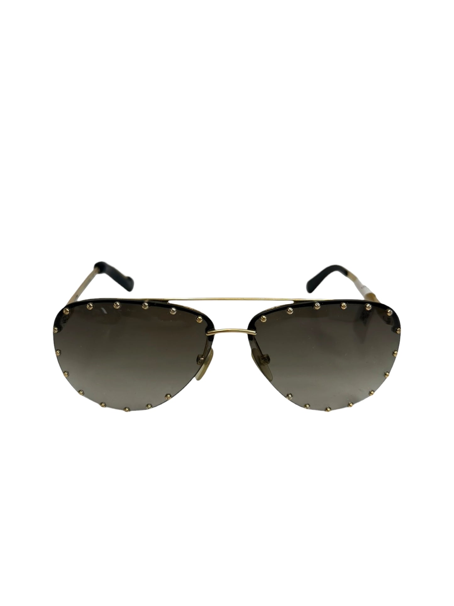 Louis Vuitton Gold Studded Sunglasses Grey Lens T8910