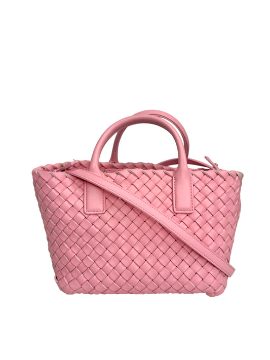 Bottega Veneta Cabat Mini Pink Intreccio Leather Tote T8861