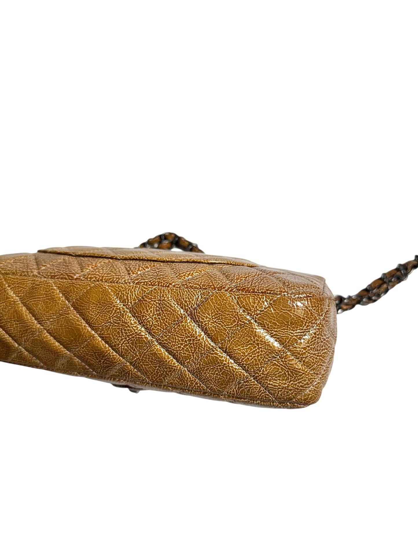 Chanel Brown Patent Leather Classic Double Flap