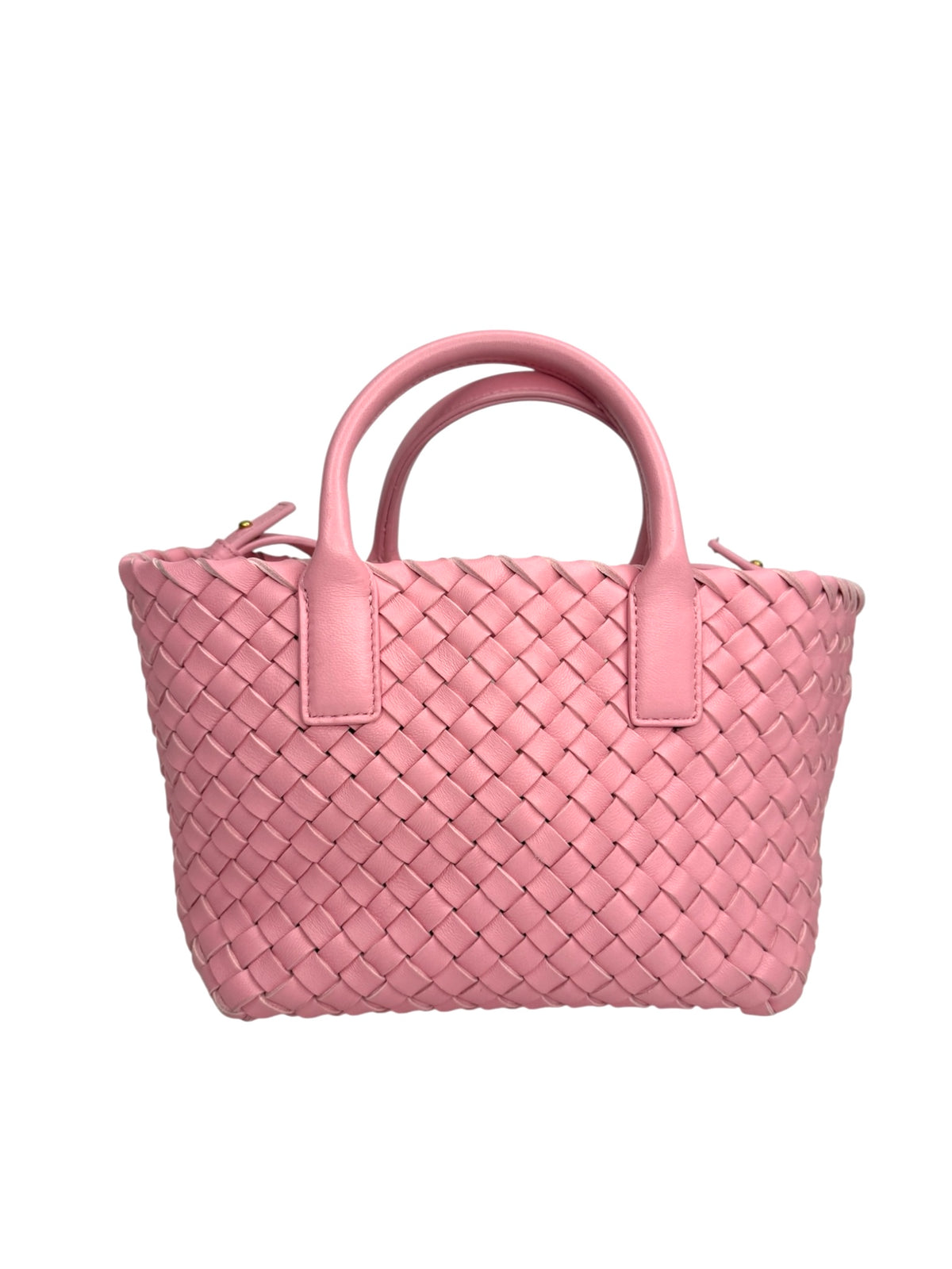 Bottega Veneta Cabat Mini Pink Intreccio Leather Tote T8861