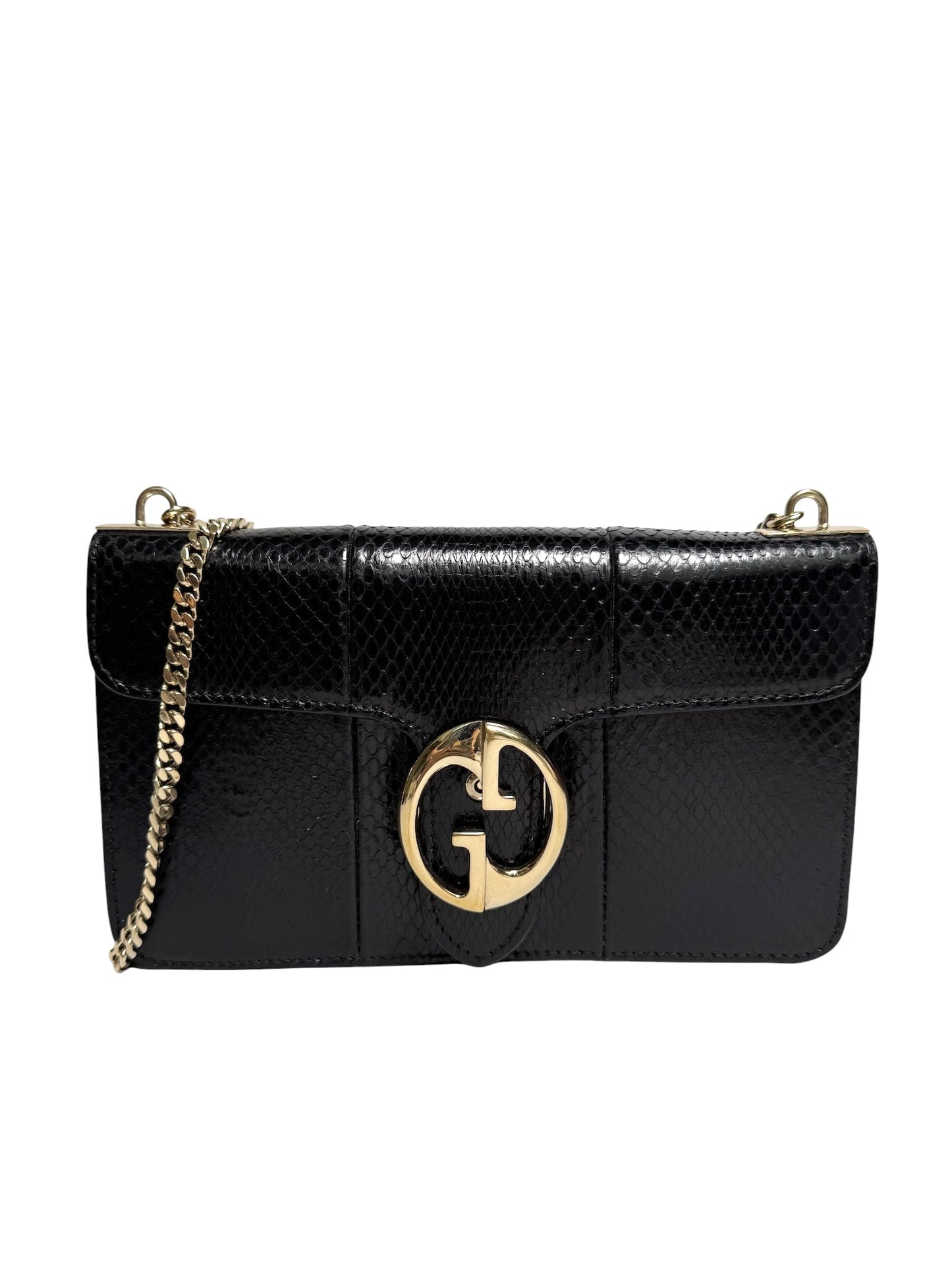 Gucci Black Python Shoulder