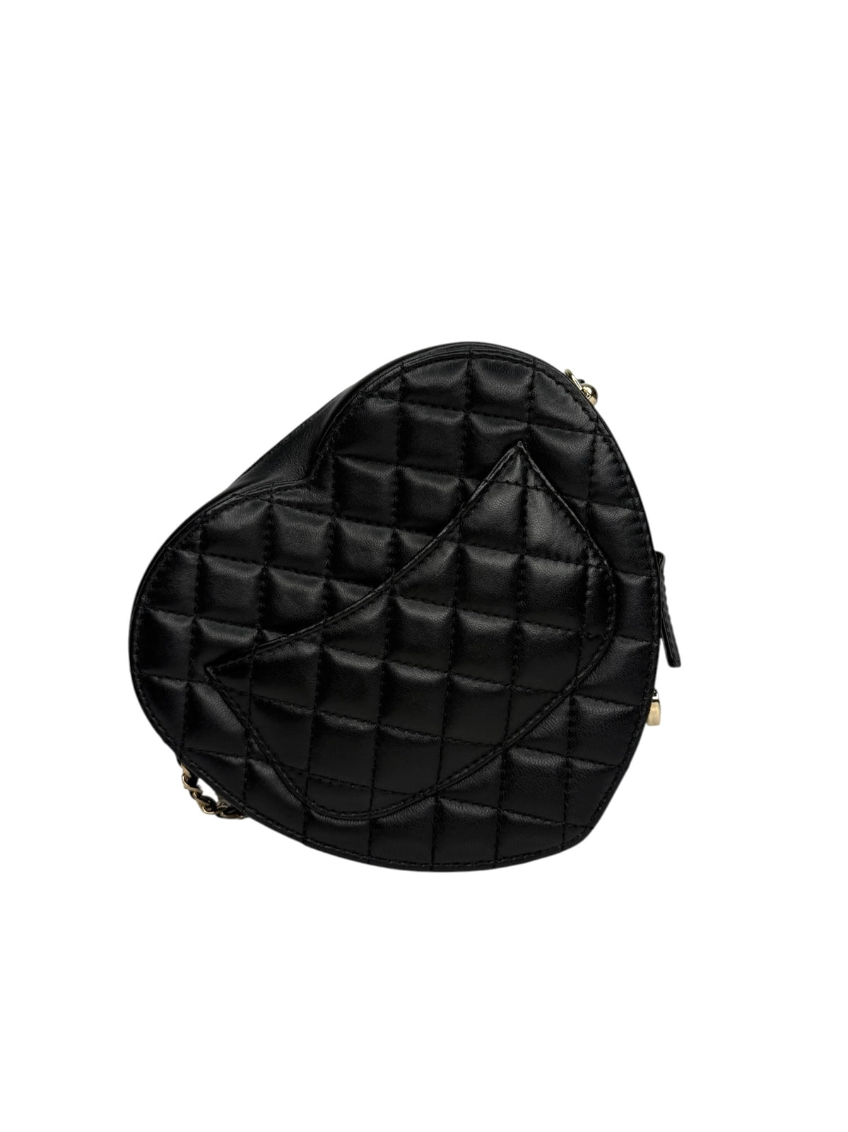 Chanel Black Quilted CC In Love Heart Bag T8924