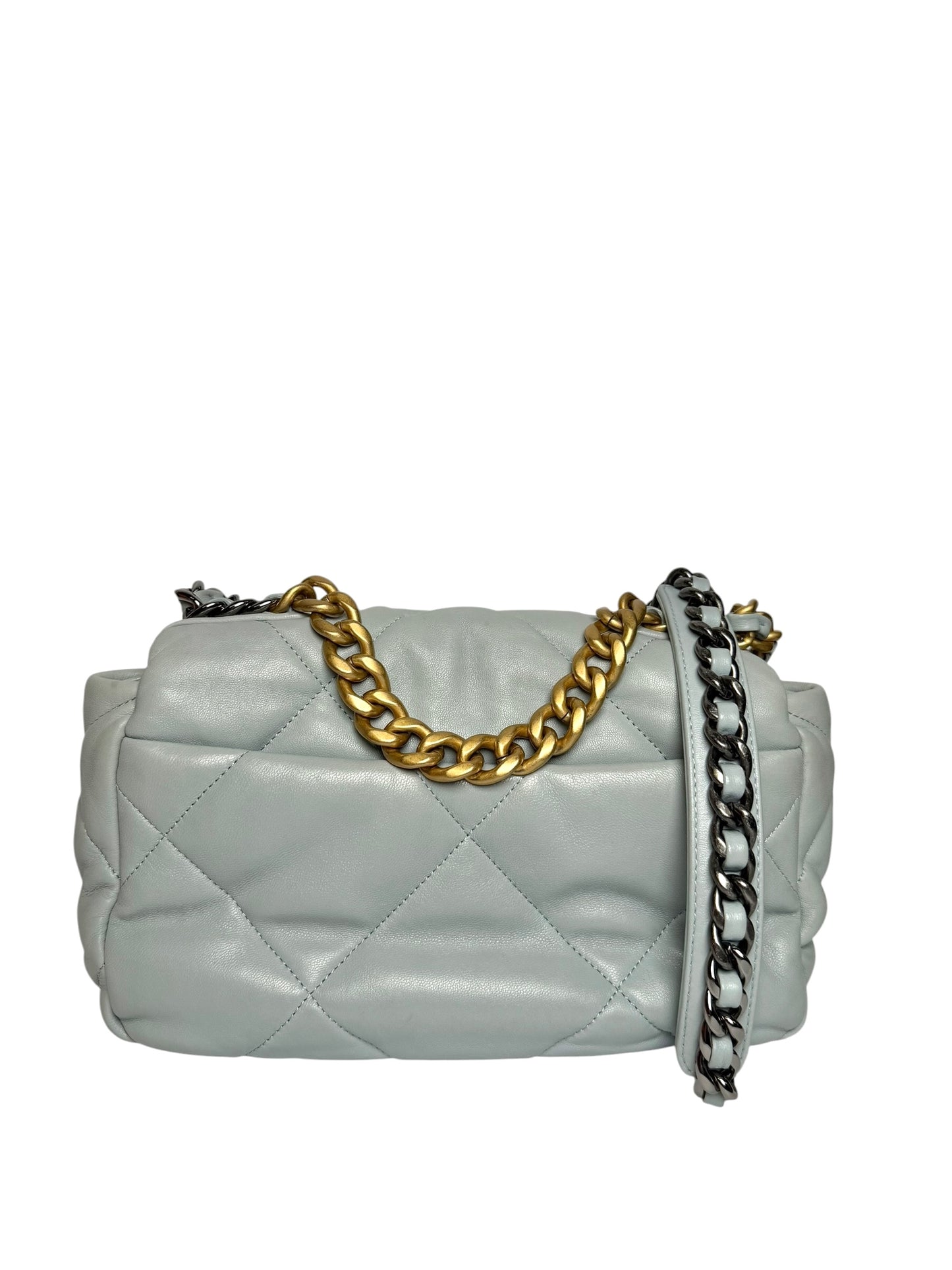 Chanel Quilted Lambskin 19 Light Blue