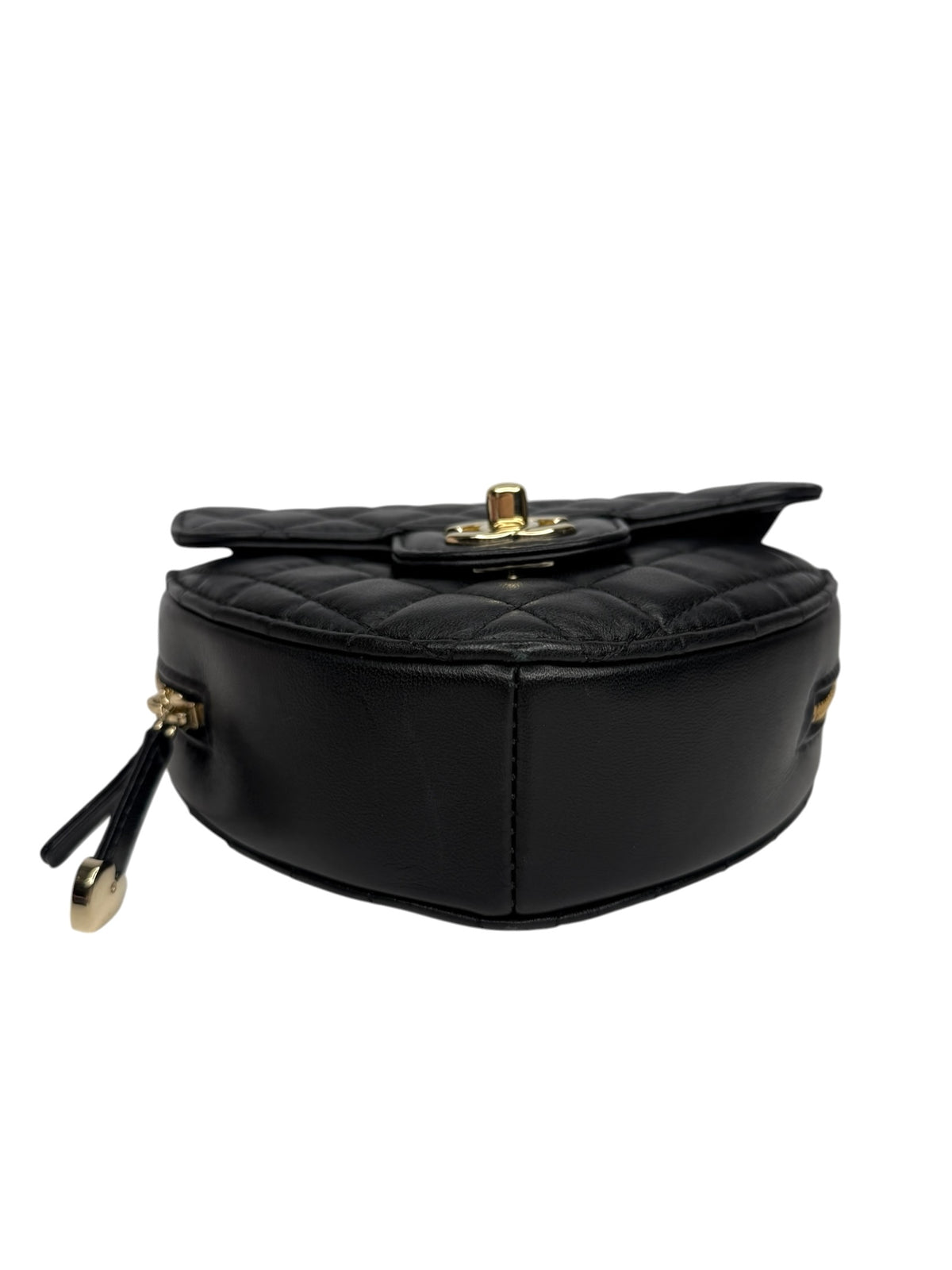 Chanel Black Quilted CC In Love Heart Bag T8924