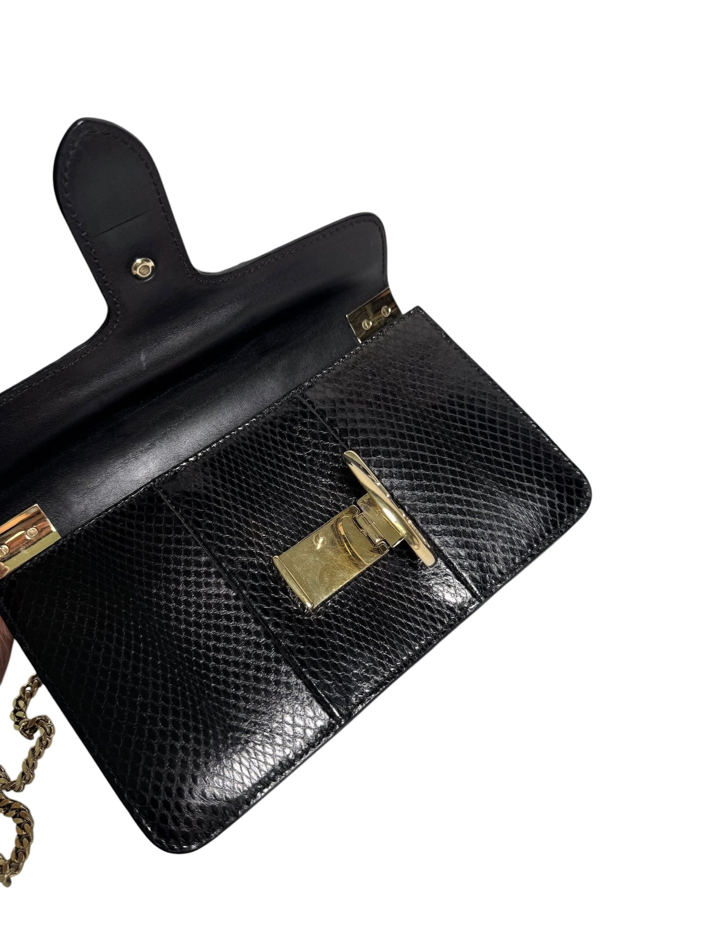Gucci Black Python Shoulder