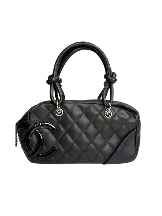 Chanel Black Mini Cambon Bowler Patent CC T8935