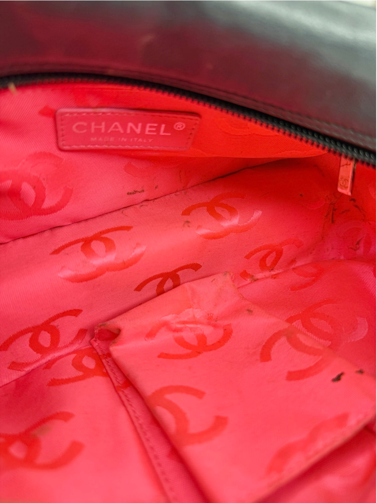 Chanel Black Mini Cambon Bowler Patent CC T8935