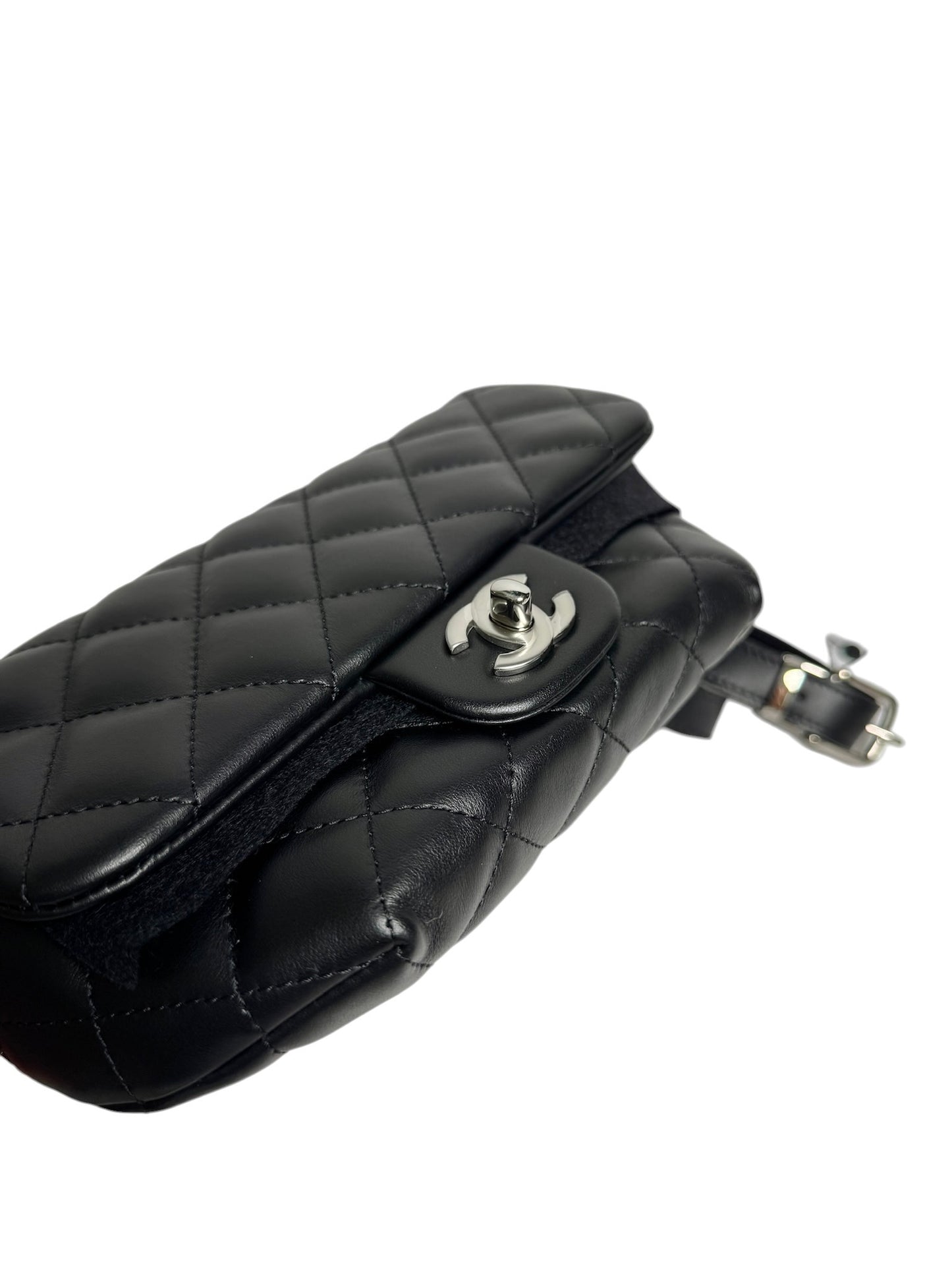 Chanel Quilted Black Uniform Flap Belt Bag