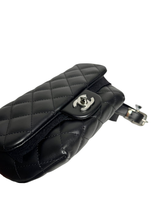 Chanel Quilted Black Uniform Flap Belt Bag