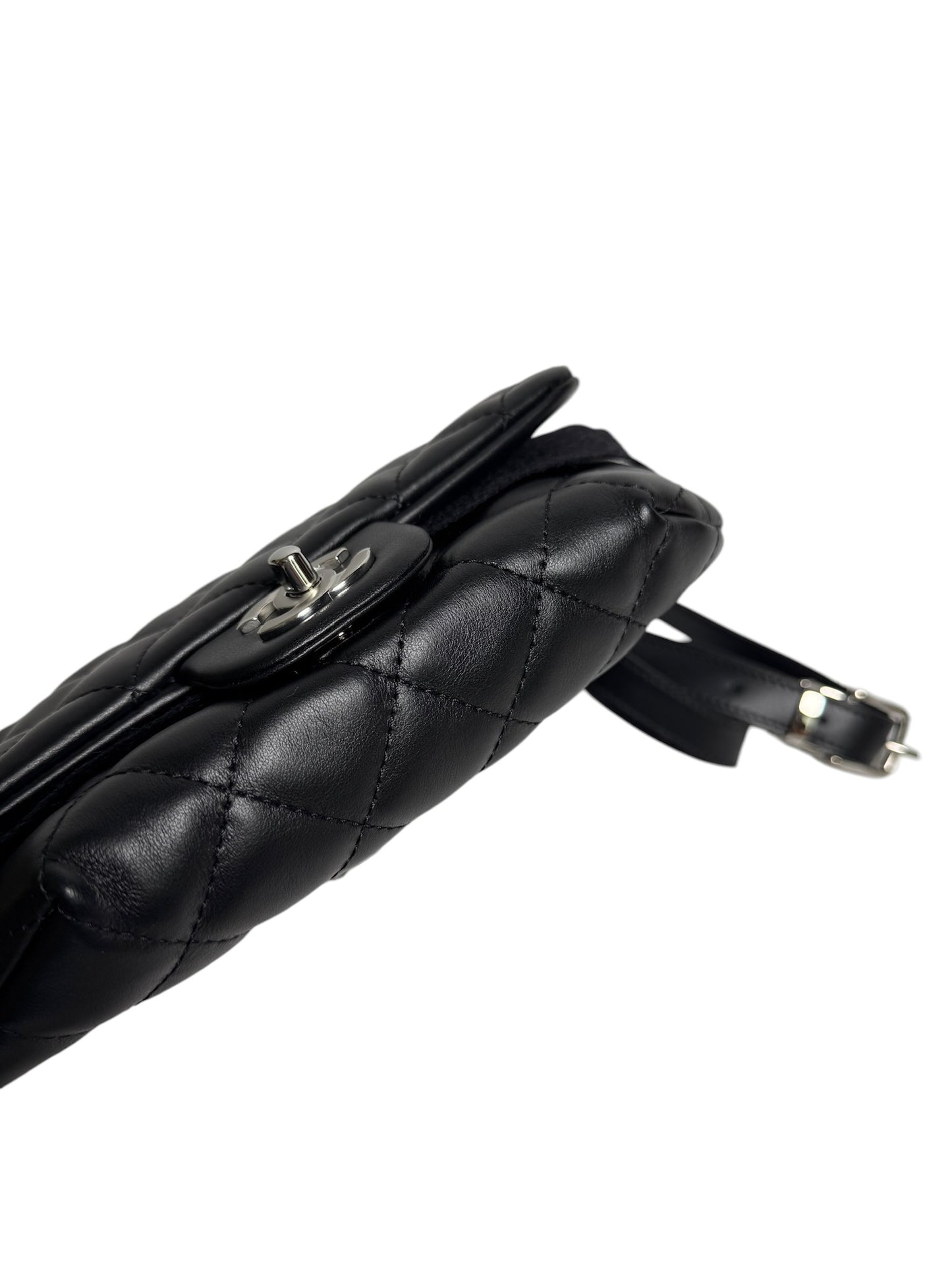 Chanel Quilted Black Uniform Flap Belt Bag