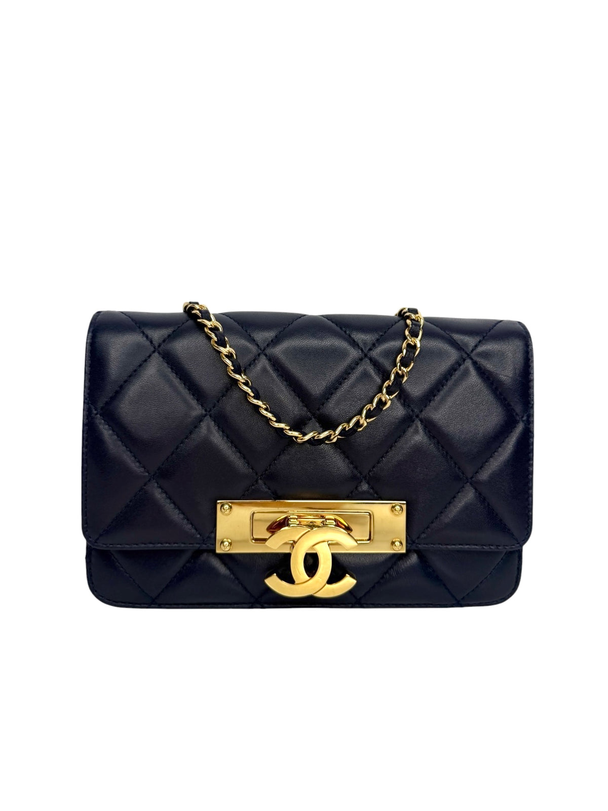 Chanel Navy Golden Class Wallet on Chain T9022