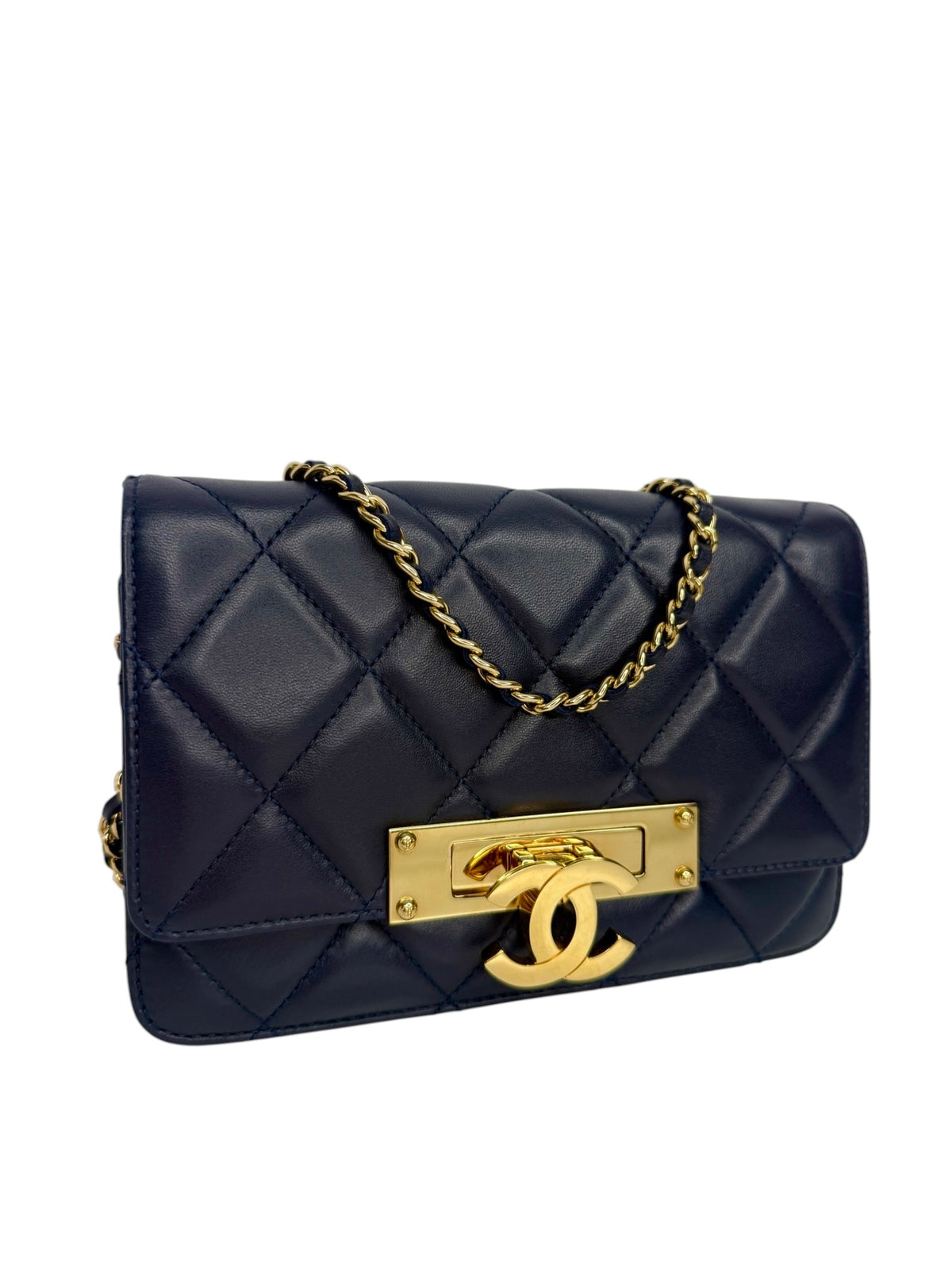 Chanel Navy Golden Class Wallet on Chain T9022