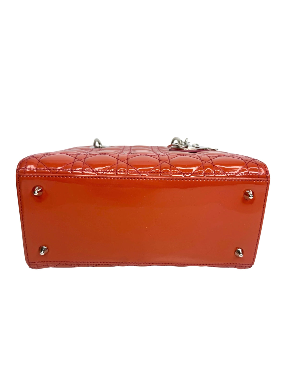 Dior Medium Orange Patent Lady Dior SHW T9021