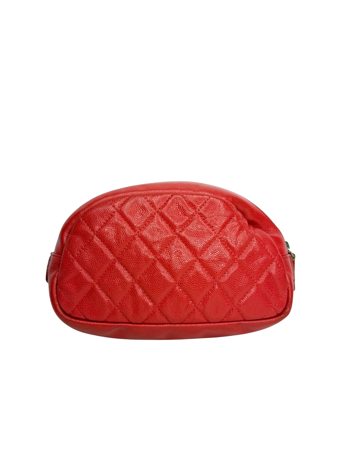 Chanel Red Caviar Front Pocket Cosmetic Pouch T8931
