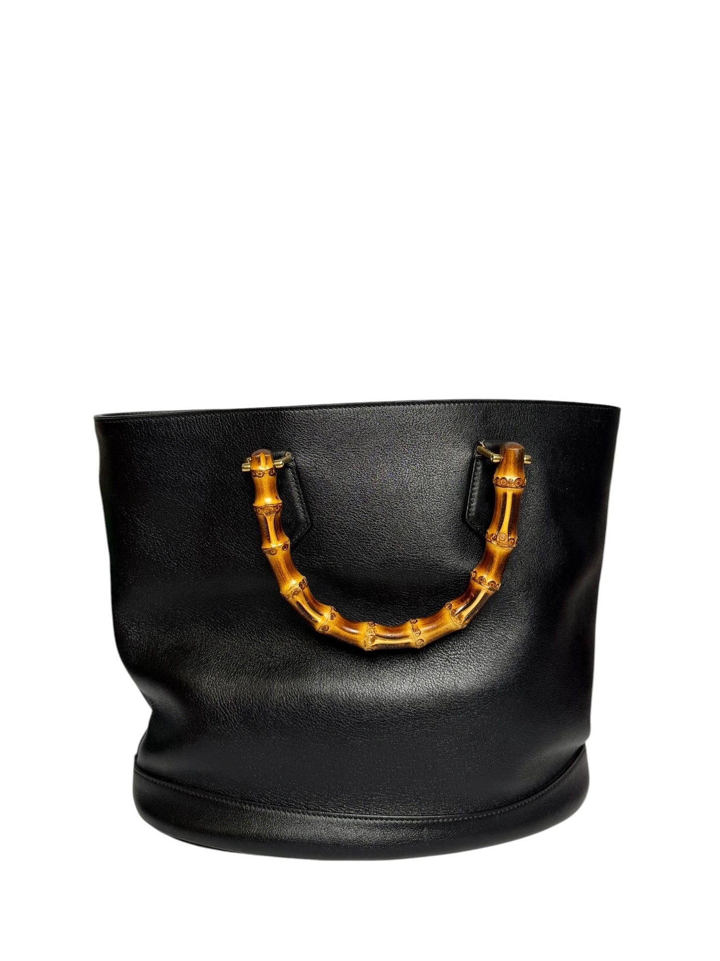 Gucci Diana Black Leather Tote Bamboo Handle