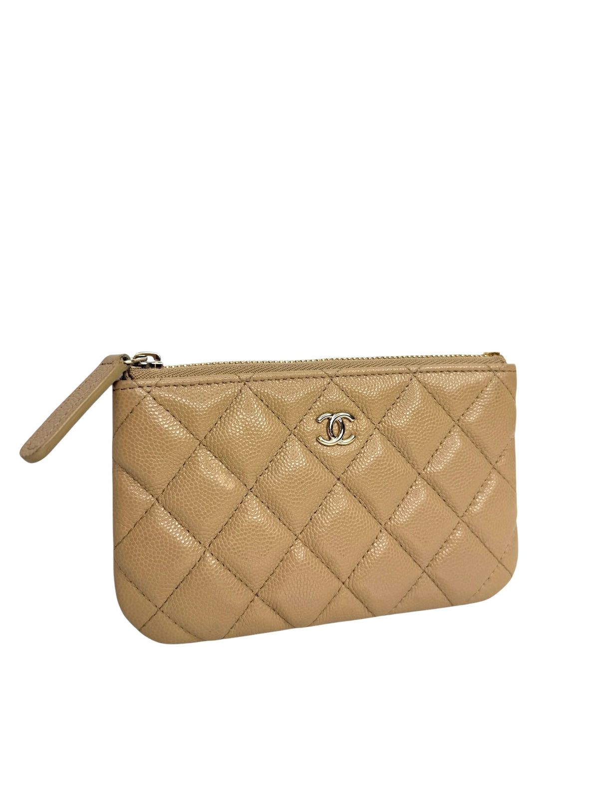 Chanel Beige Caviar Mini O Case T8955