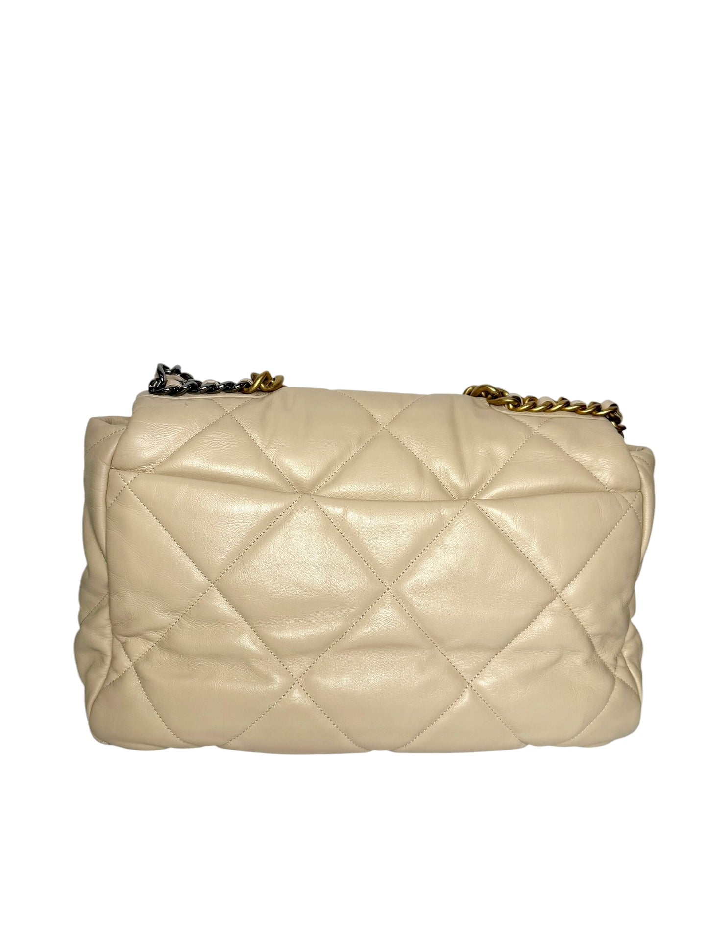 Chanel Quilted Beige 19 Maxi Flap