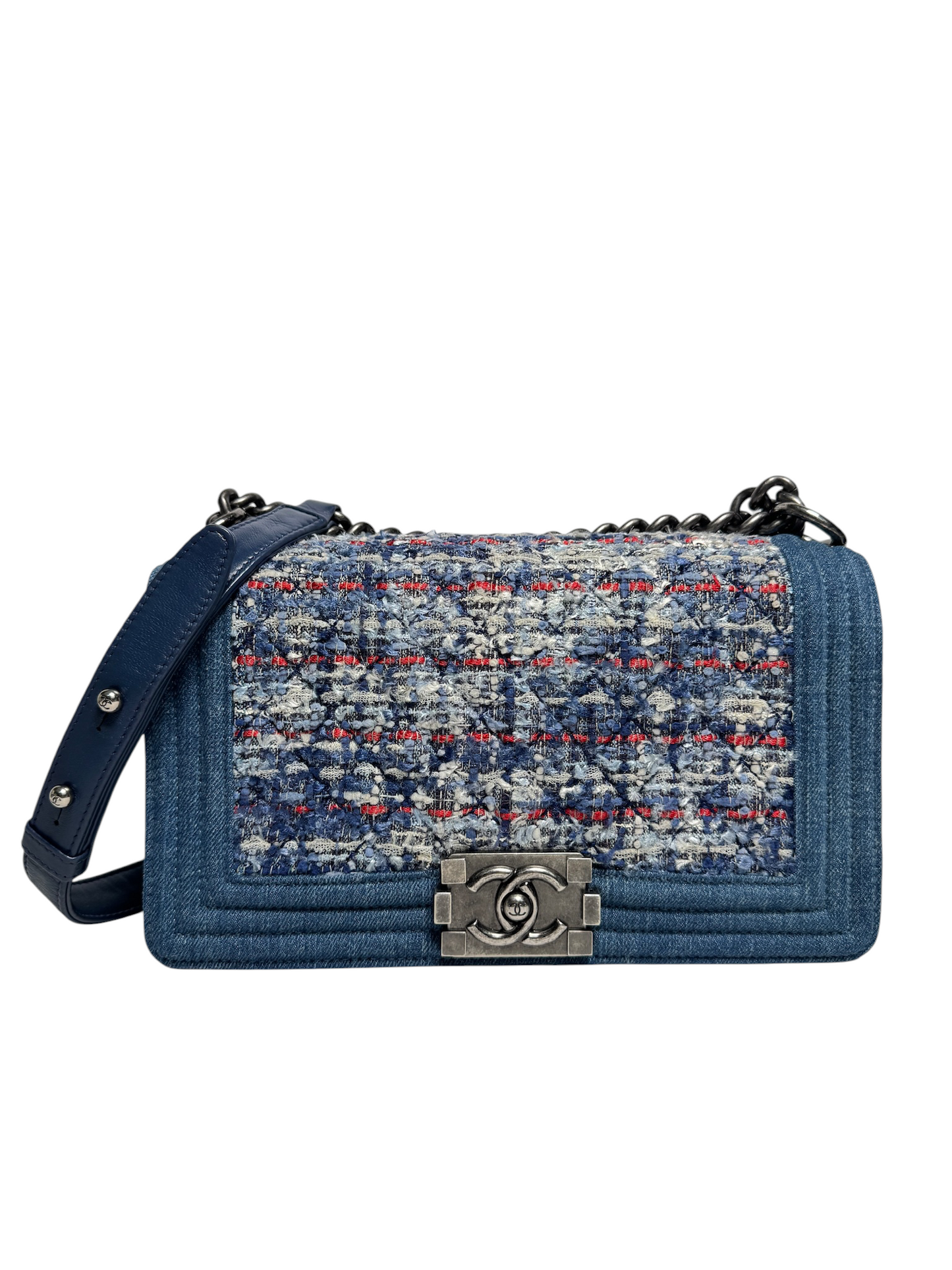 Chanel Denim Tweed Boy Bag Medium RHW