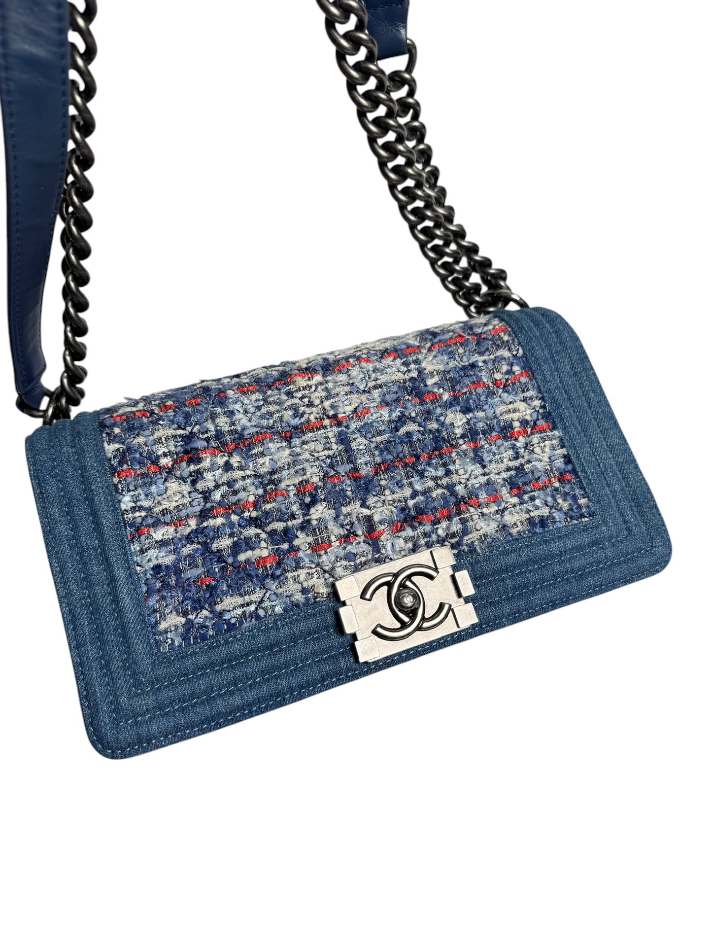 Chanel Denim Tweed Boy Bag Medium RHW