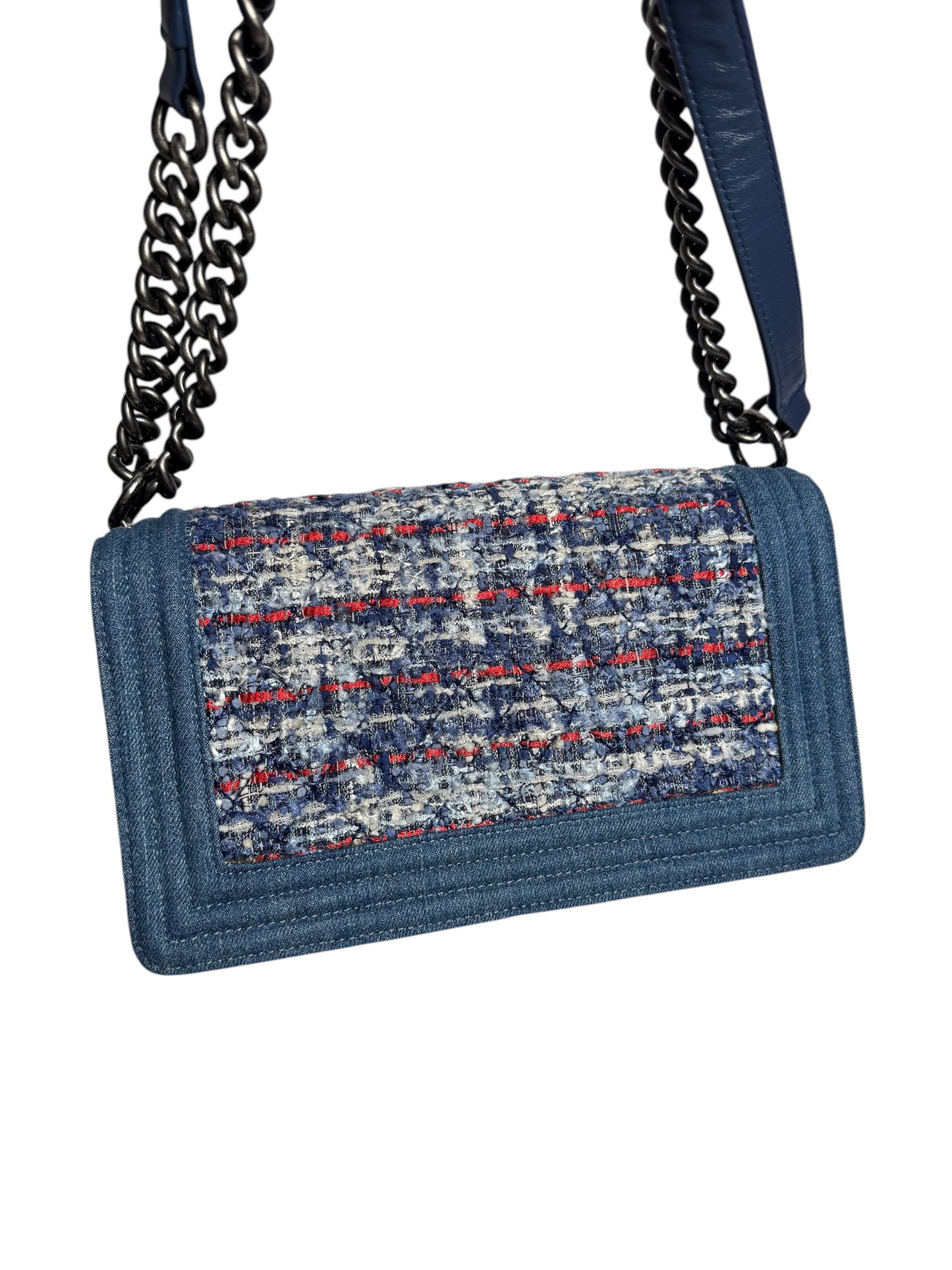 Chanel Denim Tweed Boy Bag Medium RHW